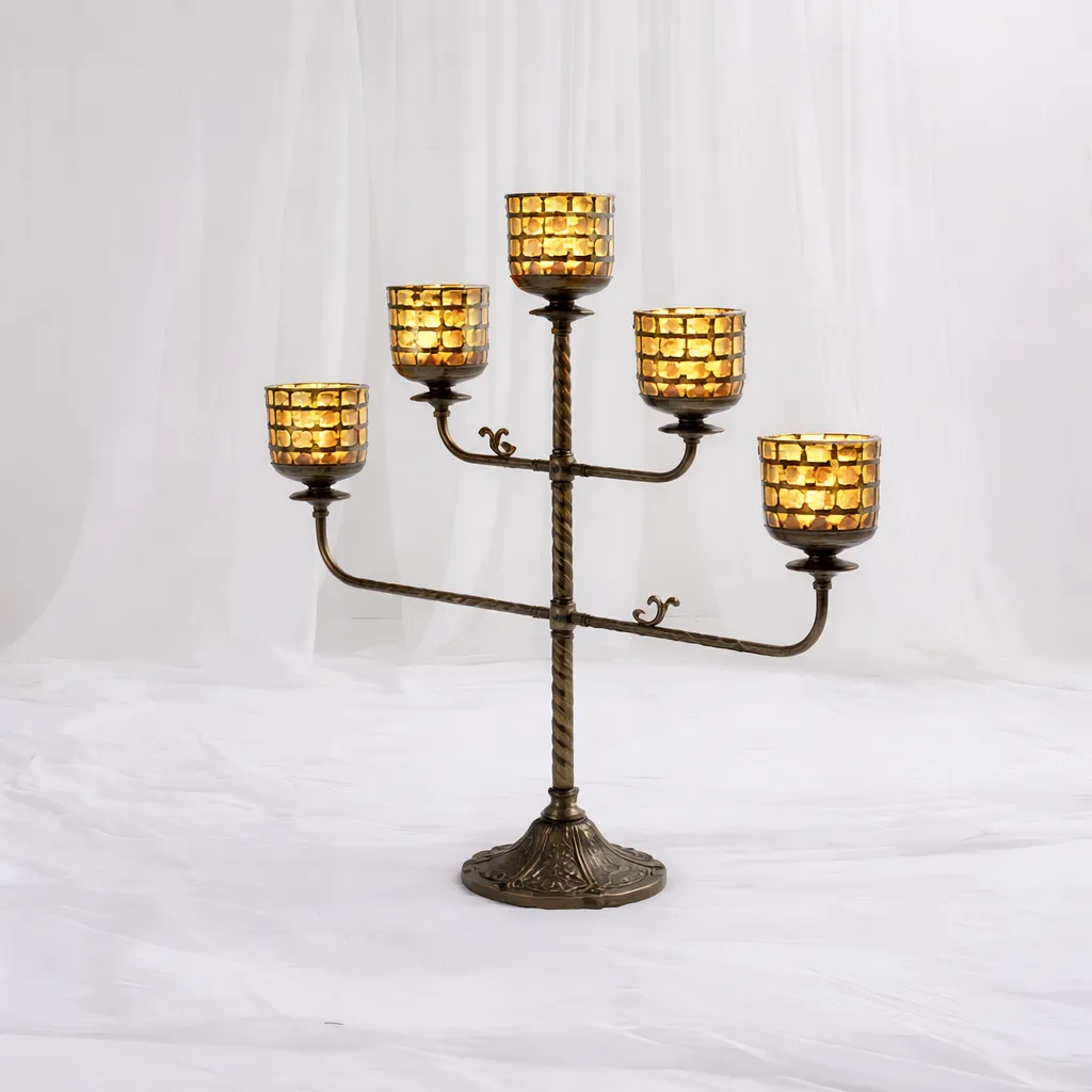 [Cs-469] Vintage Gold Candelabra Stand