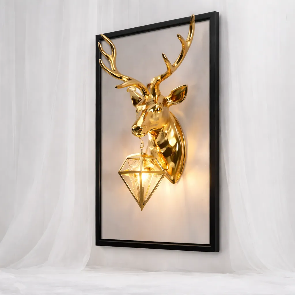 [SLP-1325] Gilded Stag Wall Light