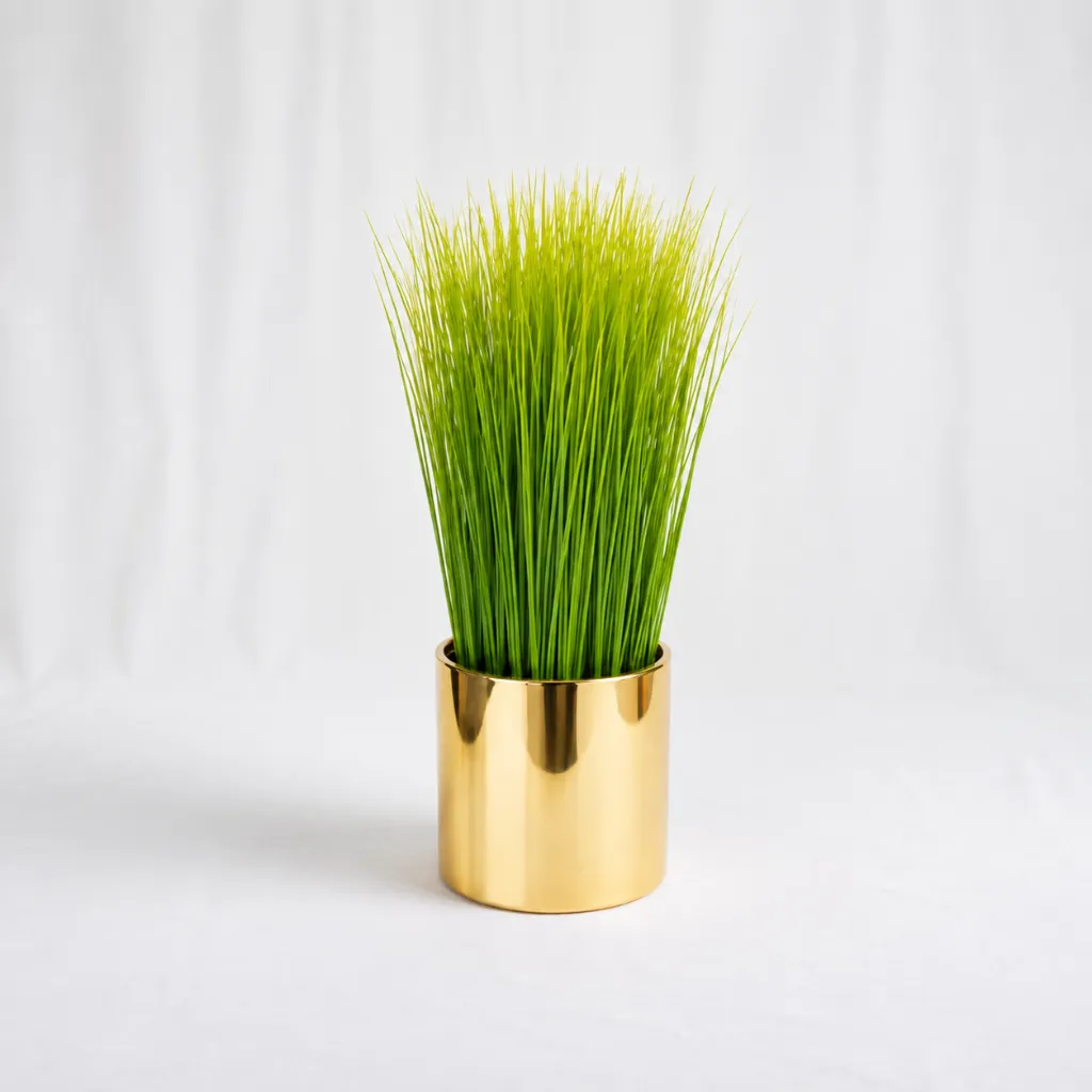 [P-1365] Auric Grass Cylinder Planter