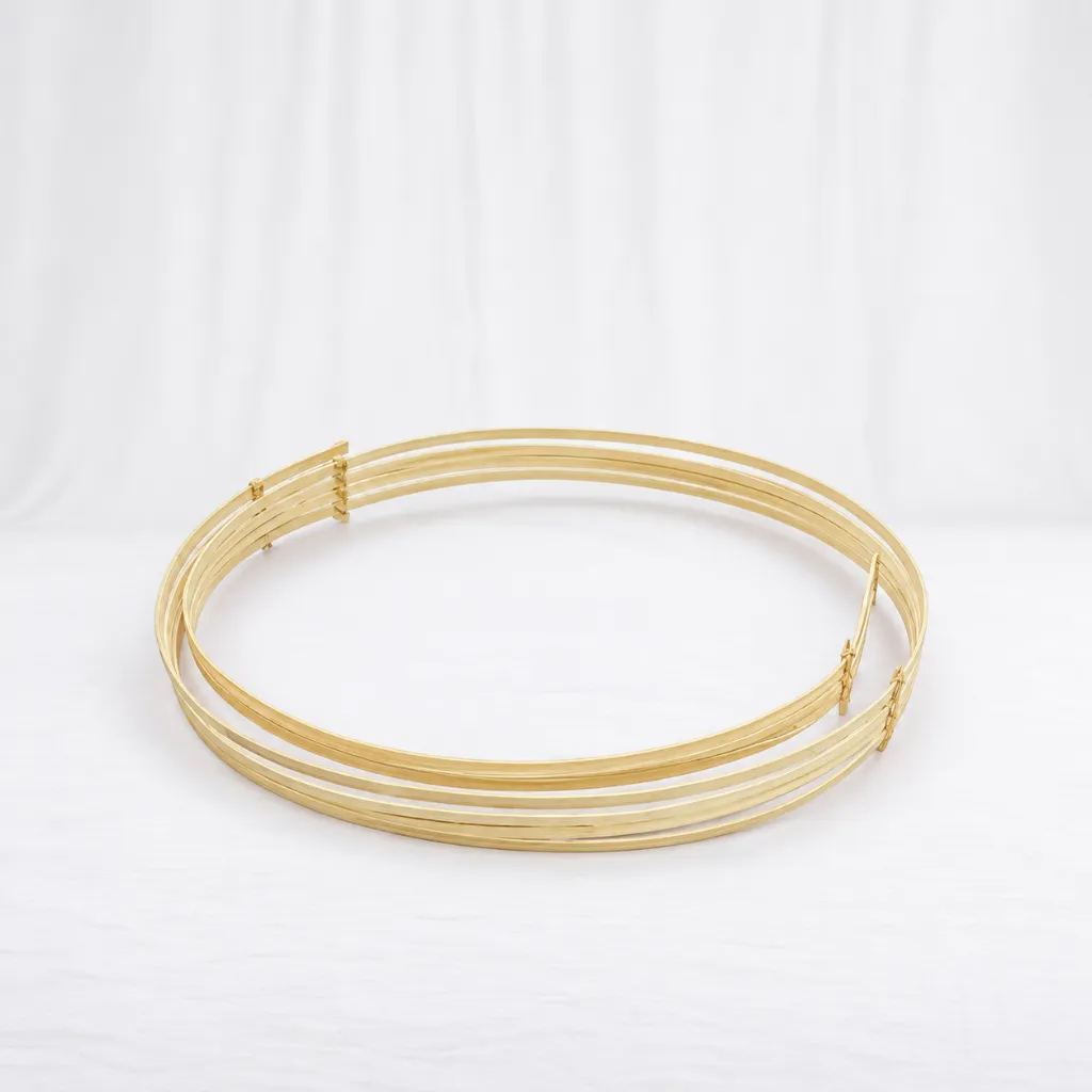 24K Solid Yellow Gold Wire Coiled Ring Set