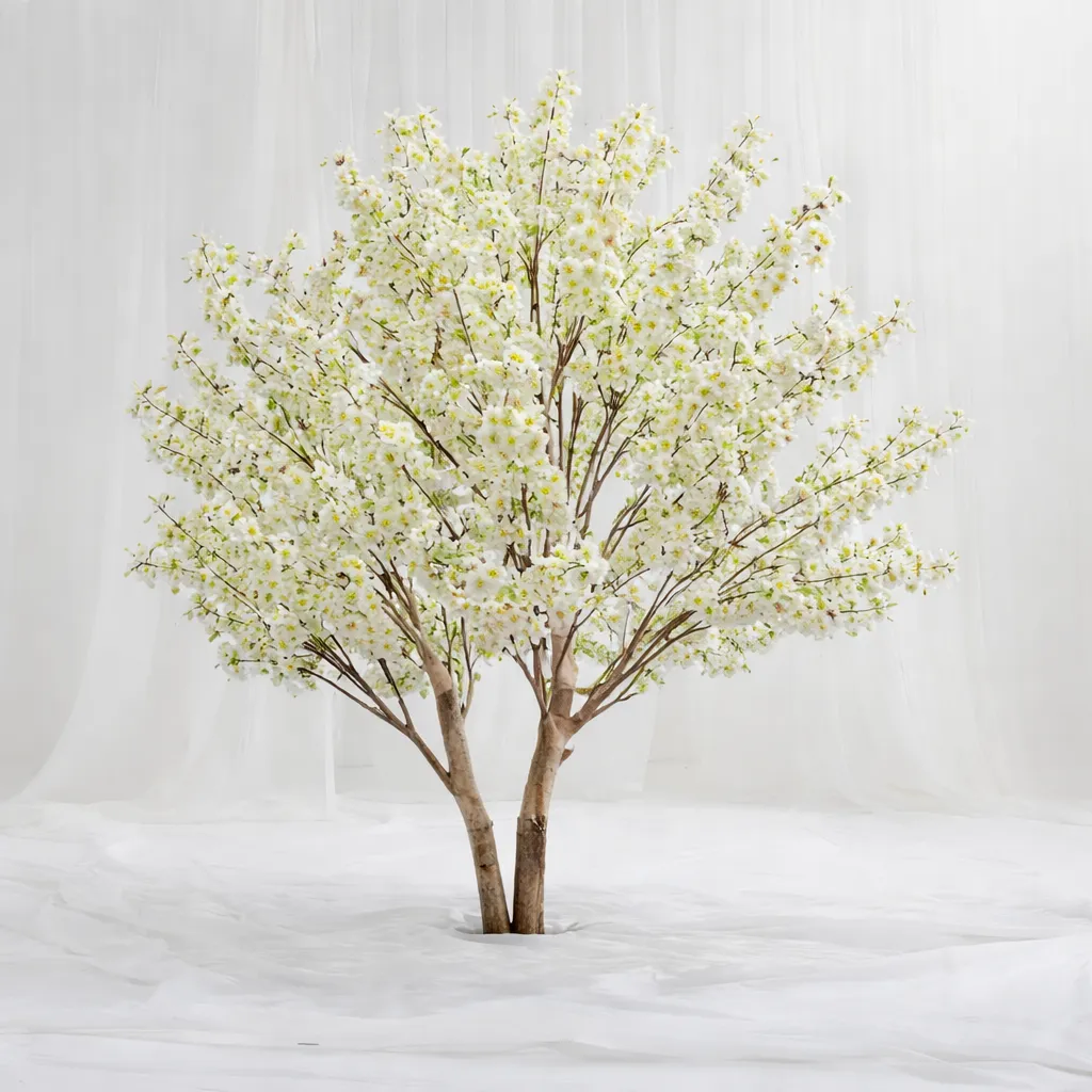 [T-1441] Artificial White Blossom Tree