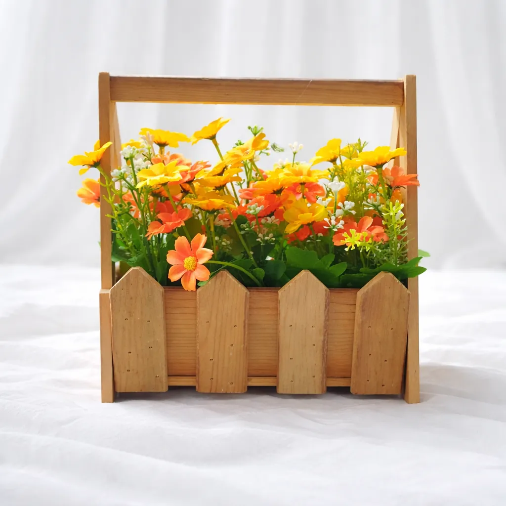Golden Bloom Crate Garden
