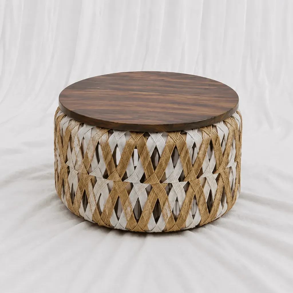Patterned Wooden Nesting Tables