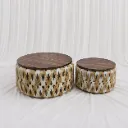 Patterned Wooden Nesting Tables