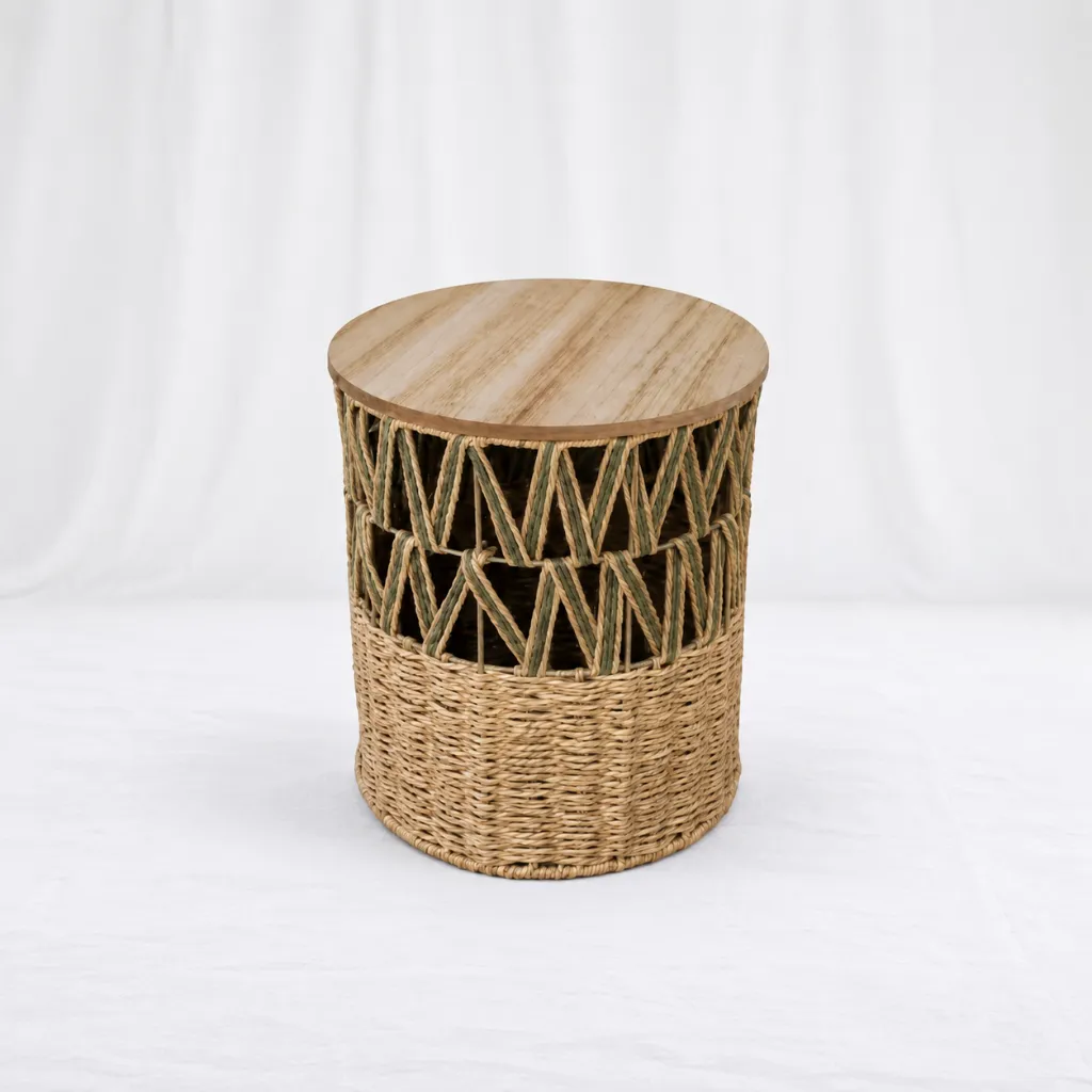 Rustic Cane Side Tables