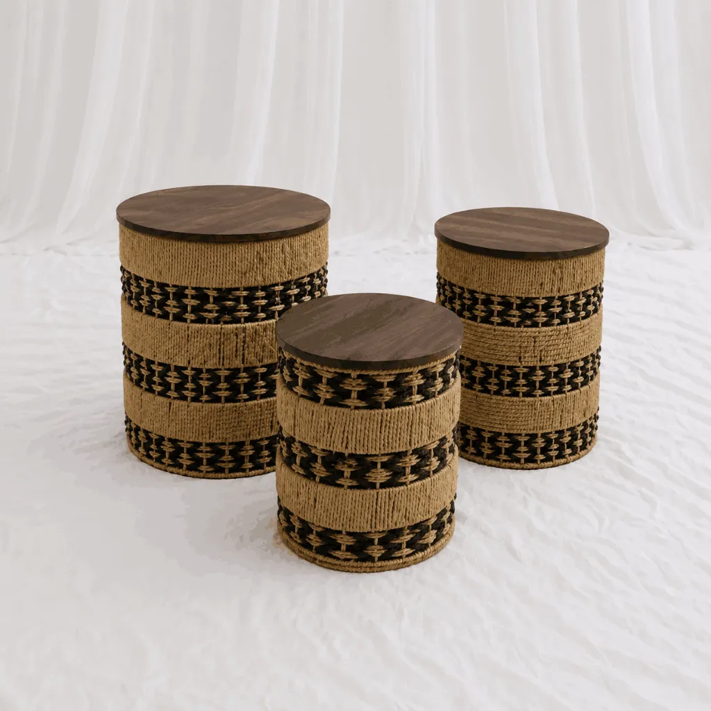 [RT-286-S] Lidded Pattern Woven Storage (S)