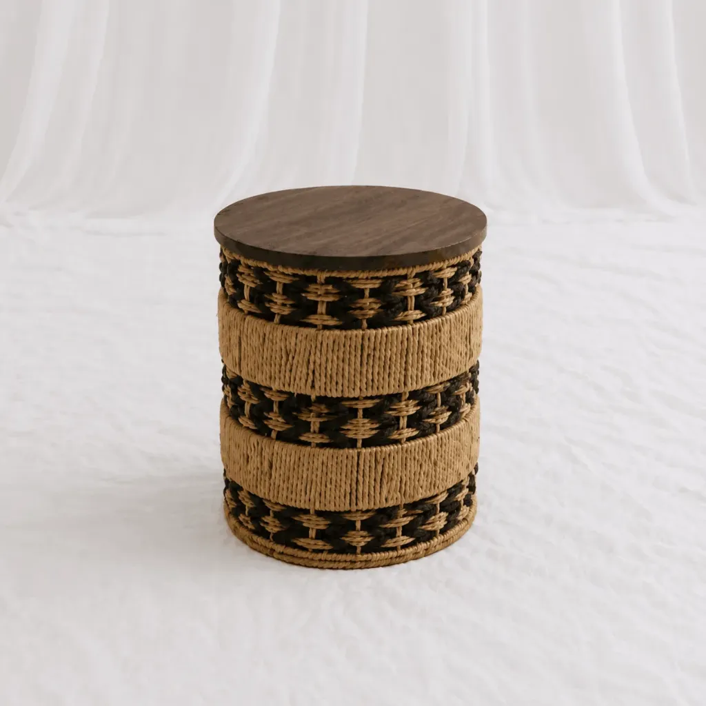 Lidded Pattern Woven Storage