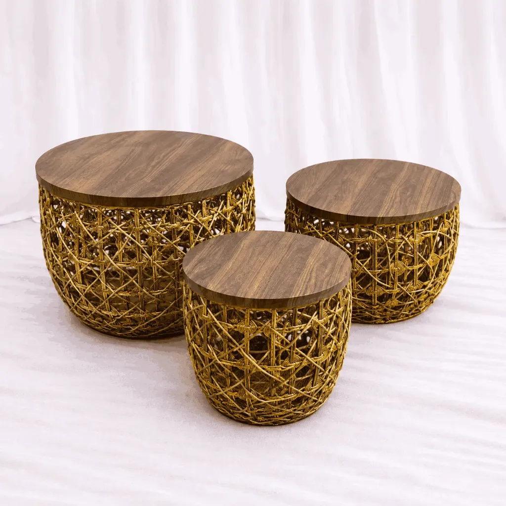 [RT-276-S] Tulum Basket Stool Set (S)