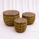 Tulum Basket Stool Set