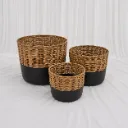 Black & Natural Woven Basket