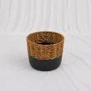 Black & Natural Woven Basket