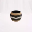 Black & Natural Pattern Woven Basket