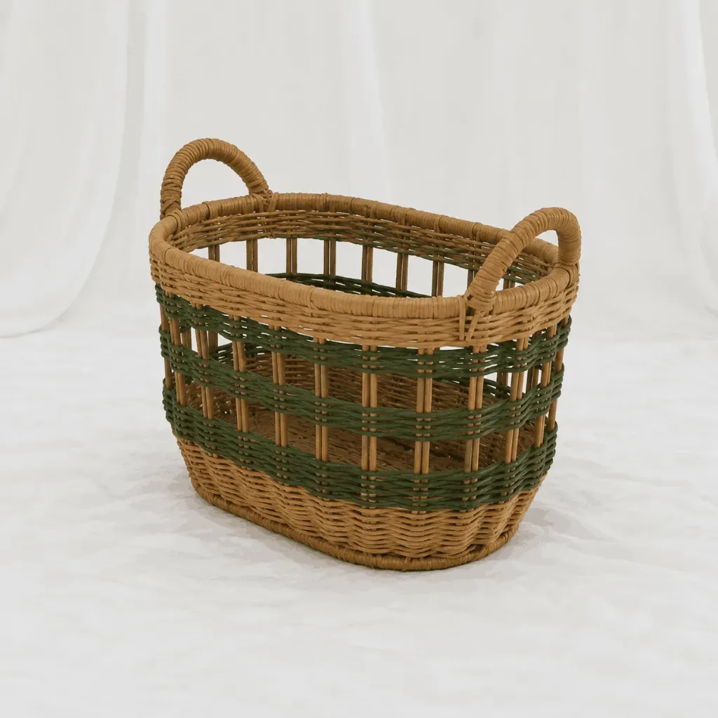 Dual Tone Woven Storage Baskets