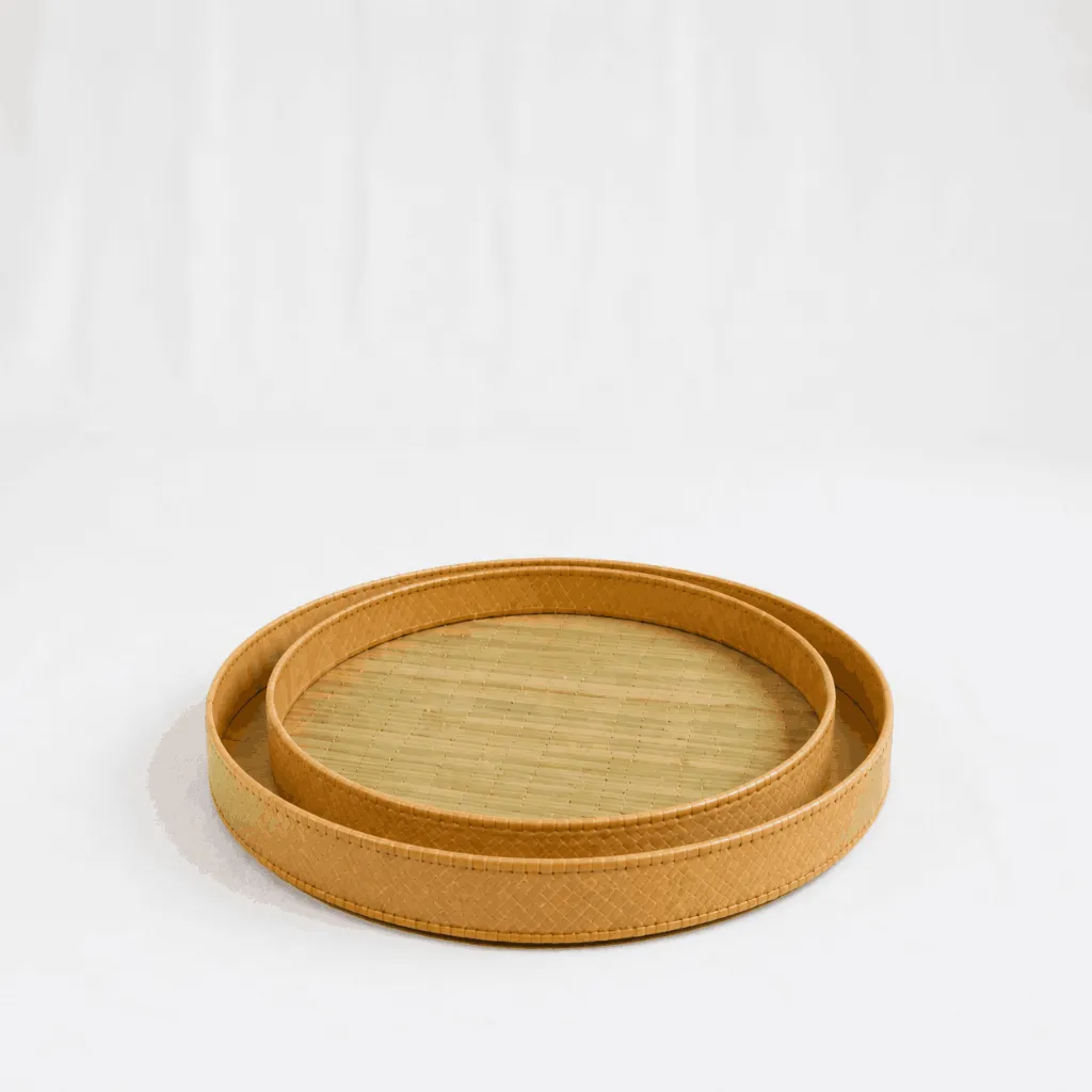 Woven Bamboo Round Tray