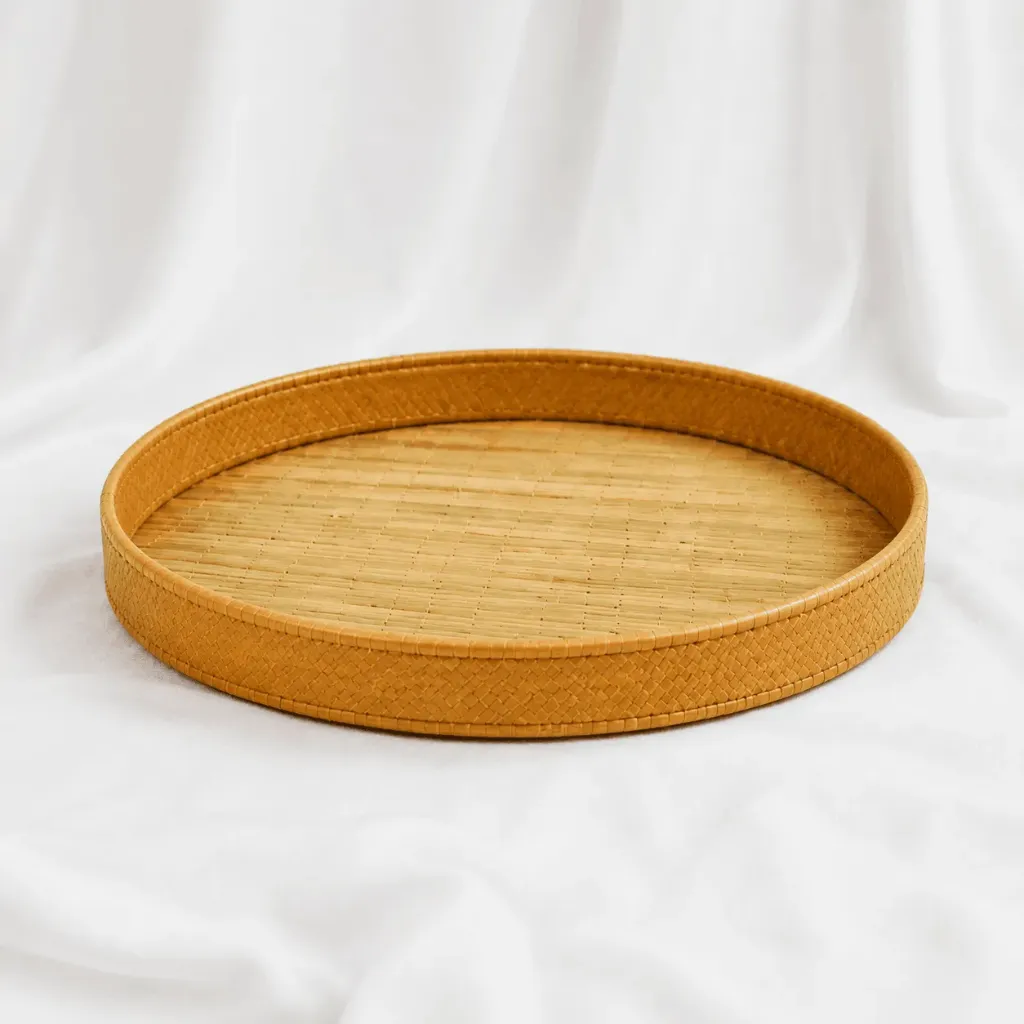 Woven Bamboo Round Tray