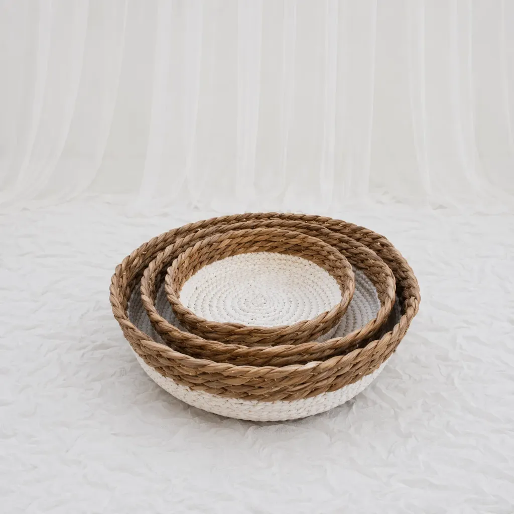 [RB-404-S] Braided Rim Serving Tray (S)