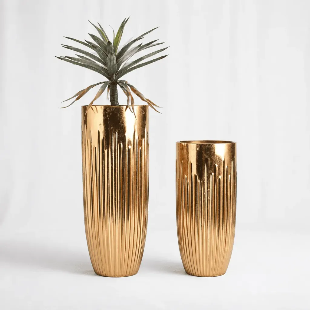 [P-1417-M] Luxury Ribbed Gold (M: 20*20*61)