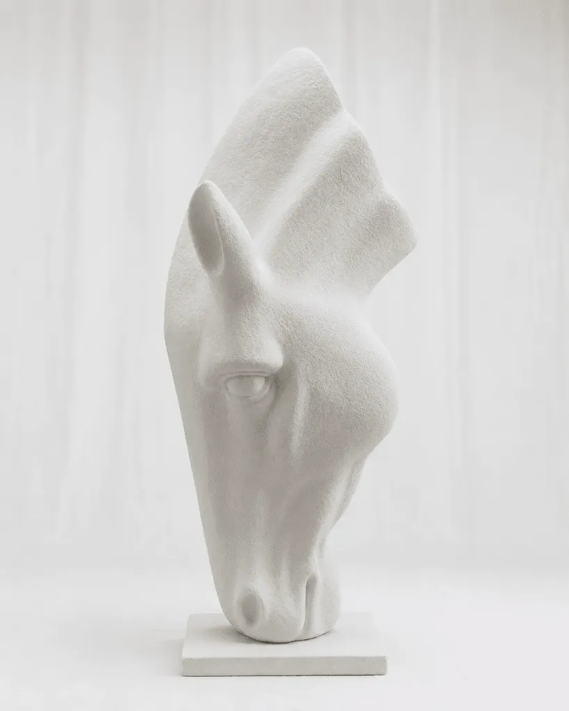 Textured fiberglass horse sculpture