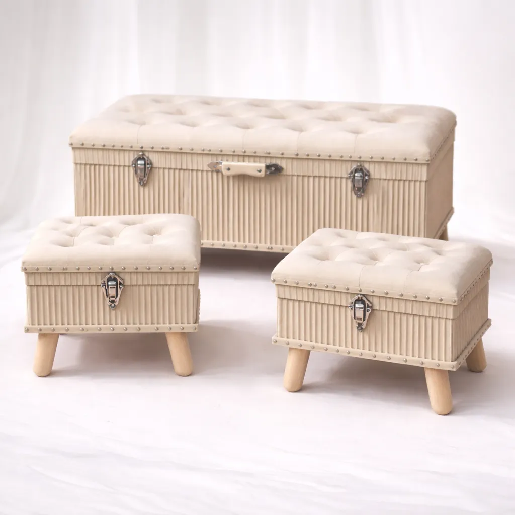 Ivory Luxe Storage Box Set (S)