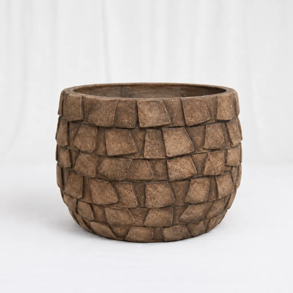 [P-001-S] Arden Natural Stone Texture Planter (S: 25*25*25*)