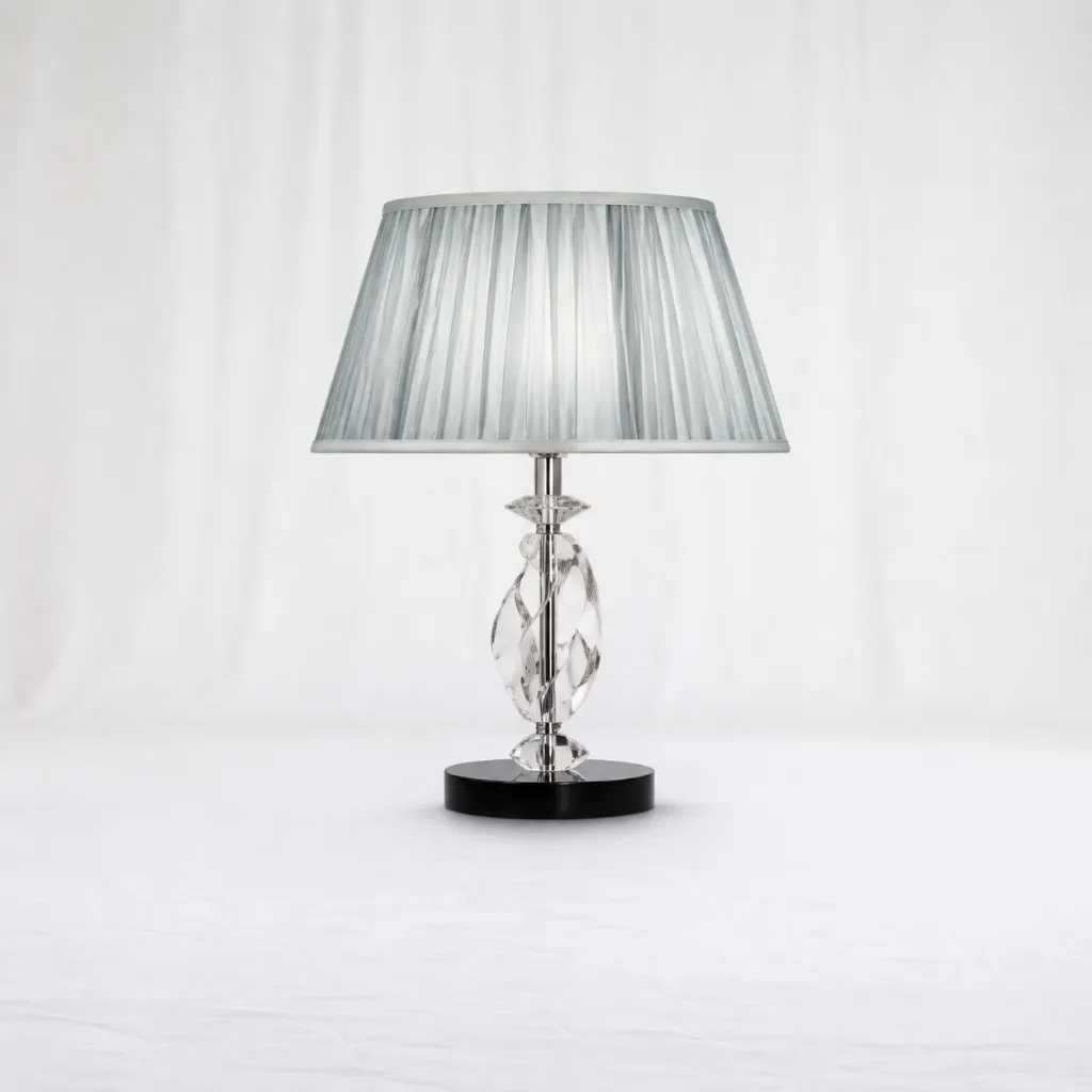 Serena Glass & Chrome Designer Lamp